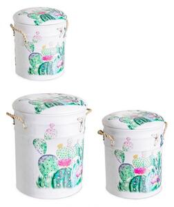 Set 3 Pouf Contenitori Forestis B12 in Similpelle