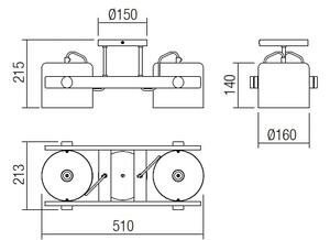 Redo 01-2400 - Plafoniera POOH 2xE27/42W/230V faggio