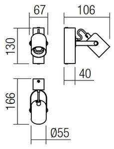 Redo 01-2415 - Applique TAFFI 1xE27/42W/230V nero/faggio