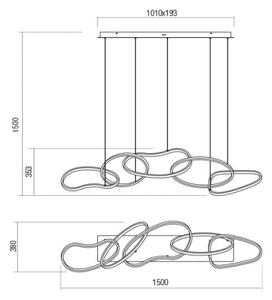 Redo 01-2597 - Lampada LED dimmerabile a sospensione su cavo BIAS LED/108,6W/230V 3000K bianco