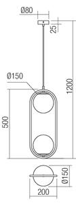 Redo 01-2626 - Lampadario a sospensione con filo NIVA 2xE14/28W/230V