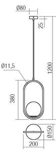 Redo 01-2624 - Lampadario a sospensione con filo NIVA 1xE14/28W/230V