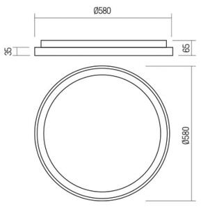 Redo 01-2670 - Plafoniera LED dimmerabile ICONIC LED/50W/230V diametro 58 cm oro