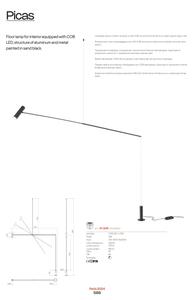 Redo 01-2695 - Lampada da terra dimmerabile a LED PICAS LED/12W/230V nero
