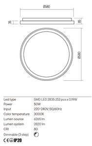 Redo 01-2670 - Plafoniera LED dimmerabile ICONIC LED/50W/230V diametro 58 cm oro