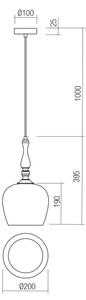 Redo 01-2740 - Lampadario a sospensione con filo TOLL 1xE27/42W/230V bronzo