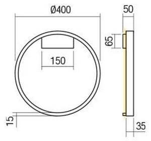 Redo 01-2819 - Applique a LED dimmerabile FEBE LED/24W/230V nero