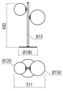 Redo 01-2784 - Lampada da tavolo ROY 2xG9/10W/230V