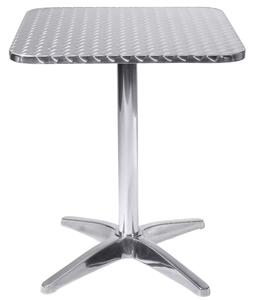 Tavolo quadrato a colonna in acciaio e alluminio waterproof 60x60