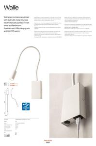 Redo 01-2755 - Lampada LED flessibile WALLIE LED/3W/230V USB CRI 90 nera