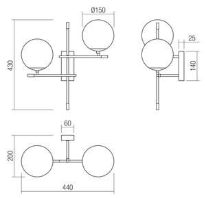Redo 01-2947 - Applique ESSENTIAL 2xE14/28W/230V