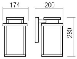 Redo 90462 - Applique da esterno YARD 1xE27/42W/230V IP44 antracite