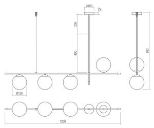 Redo 01-2949 - Lampadario a sospensione con filo ESSENTIAL 4xE14/28W/230V