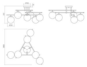 Redo 01-2948 - Plafoniera ESSENTIAL 6xE14/28W/230V