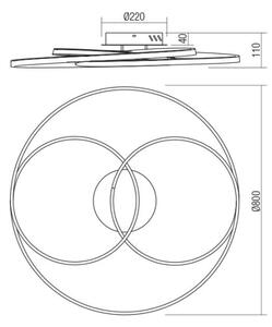 Redo 01-2973 - Plafoniera LED CENTRIX LED/92W/230V bronzo
