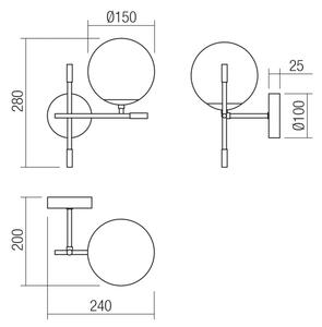 Redo 01-2944 - Applique ESSENTIAL 1xE14/28W/230V destra