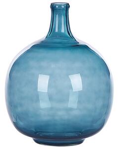 Vaso per fiori in vetro blu 31 cm decorativo fatto a mano rotondo a forma di bocciolo da tavolo Decorazione per la casa Design moderno Beliani