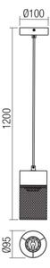 Redo 01-3141 - Lampadario a sospensione con filo STEM 1xE27/42W/230V