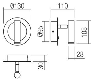 Redo 01-3089 - Luce Spot da parete a LED CLOSER LED/6W/230V bianco