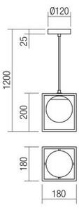 Redo 01-3056 - Lampadario a sospensione con filo ZODIAC 1xE14/28W/230V