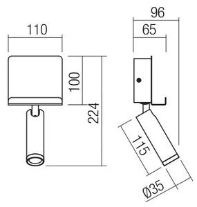 Redo 01-3084 - Luce Spot da parete a LED PANEL LED/3,5W/230V USB nero