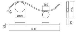 Redo 01-3109 - Applique a LED WAVE LED/9W/230V ottone
