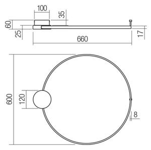 Redo 01-3103 - Applique a LED ATOM LED/20W/230V diametro 60 cm