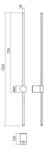 Redo 01-3124 - Applique a LED TABOO LED/11W/230V ottone