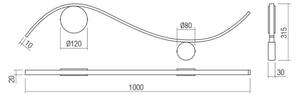 Redo 01-3112 - Applique a LED WAVE LED/11W/230V ottone