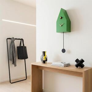 Orologio con cuc� da parete con pendolo Cassa in MDF BERGEN Dimensioni 14x11x h29 cm colore Verde Maggio RAL 6017