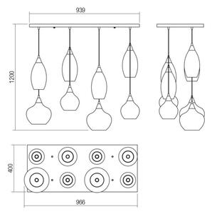 Redo 01-3195 - Lampadario a sospensione con filo TANNER 8xE14/28W/230V