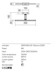 Redo 01-3461 - Lampada LED da quadro LINEAR LED/8W/230V 35 cm CRI 92 nero