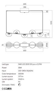Redo 01-3244 - Lampadario a sospensione con filo LED dimmerabile SINCLAIR LED/35W/230V CRI 93 IP21
