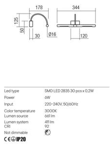 Redo 01-3465 - Lampada LED da quadro KENDO LED/6W/230V 34,4 cm CRI 92 nero