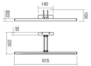 Redo 01-3473 - Lampada LED da quadro IKON LED/16,4W/230V 61,5 cm CRI 92 ottone