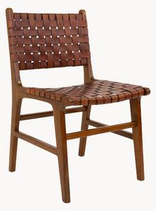 Sedie in legno di teak/pelle Perugia 2 pz