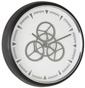 Orologio da Parete Ø50x8,5 cm in Acciaio e Vetro Engrenage