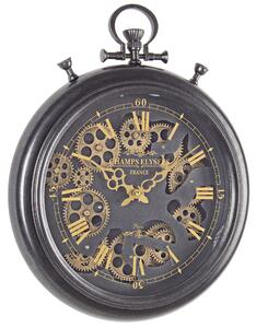 Orologio da Parete 40x6,7x50 cm in Acciaio e Vetro Engrenage