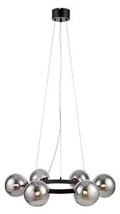 Markslöjd 108051 - Lampadario su filo CIRCLE 6xG9/20W/230V nero