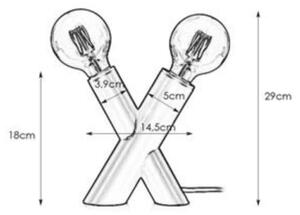 Markslöjd 108053 - Lampada da tavolo SIMUL 1xE27/40W + 1xE14/40W/230V oro