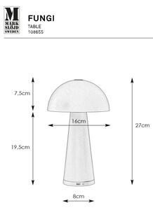 Markslöjd 108655 - Lampada ricaricabile dimmerabile LED FUNGI LED/1,5W/5V IP44 nera