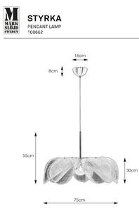 Markslöjd 108662 - Lampadario a sospensione con filo STYRKA 1xE27/40W/230V diametro 75 cm nero