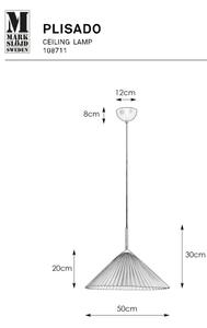 Markslöjd 108711 - Lampadario a sospensione con filo PLISADO 1xE27/40W/230V diametro 50 cm bianco