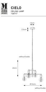 Markslöjd 108717 - Lampadario a sospensione con filo CIELO 6xE27/40W/230V nero