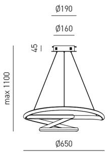 Gea Luce DIVA S G BIANCO - Lampadario a sospensione con filo LED dimmerabile DIVA LED/44W/230V bianco