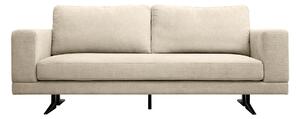 Divano design 3 posti in tessuto chenille beige e metallo nero LENNON