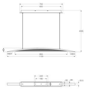 Fabas Luce 3697-40-102- Lampadario a sospensione con filo LED dimmerabile CORDOBA LED/36W/230V bianco
