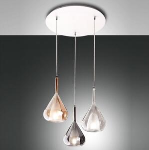 Fabas Luce 3481-47-297 - Lampadario a sospensione con filo LILA 3xE27/40W/230V oro/grigio/limpido