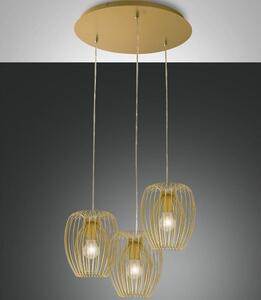 Fabas Luce 3677-47-225 - Lampadario a sospensione con filo CAMP 3xE27/40W/230V oro