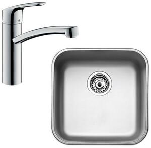 Set rubinetto da cucina Hansgrohe Focus M41 31806000, lavello in acciaio Teka Be 10125005